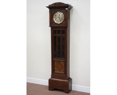 Early 20th century oak longcase clock  CLOCKS & BAROMETERS - as we are not a retailer, these items are sold as seen and may o