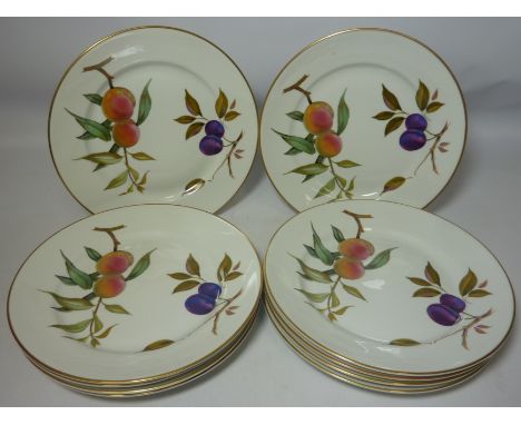 Set of TEN Royal Worcester 'Evesham' dinner plates D26cm Condition Report Click here for further images, condition, auction t