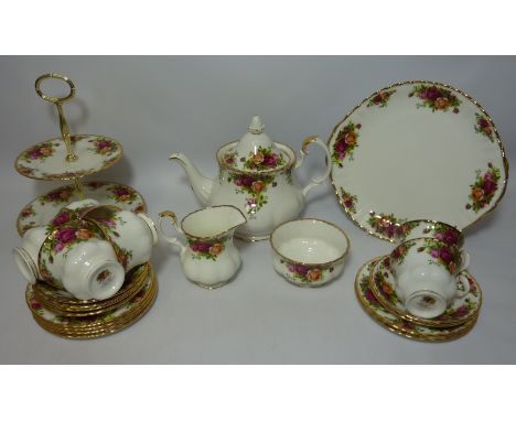 Royal Albert 'Old Country Roses' tea service - six place settings  Condition Report Click here for further images, condition,