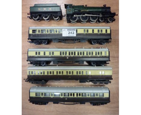 Model Railways -Bachmann Bradley Manor GWR steam locomotive and tender , and four carriages   Condition Report Click here for