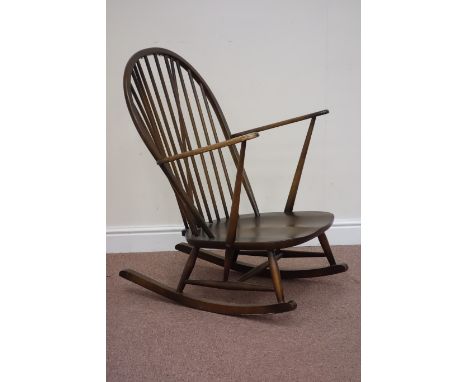 Ercol stick and hoop back rocking chair Condition Report Click here for further images, condition, auction times & delivery c