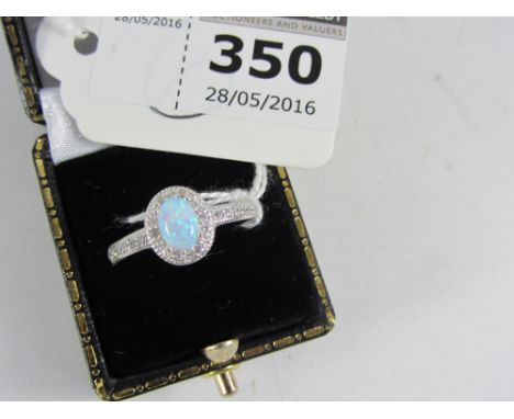 Opal set silver ring stamped 925 Condition Report Click here for further images, condition, auction times & delivery costs
