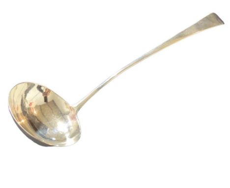 A George III English pattern soup ladle, London, 1795, George Smith III & William Fearn (?), 33cm, 5.2oz
