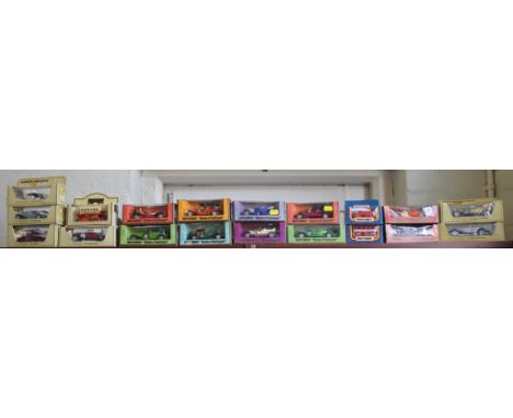 Sixteen Matchbox Models of Yesteryear, fire engine, bus and Lledo, AEC Bus in original boxes