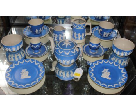 A late 19th century Copeland Spode breakfast service consisting two cups, two saucers, two plates, two egg cups, two jugs, tw