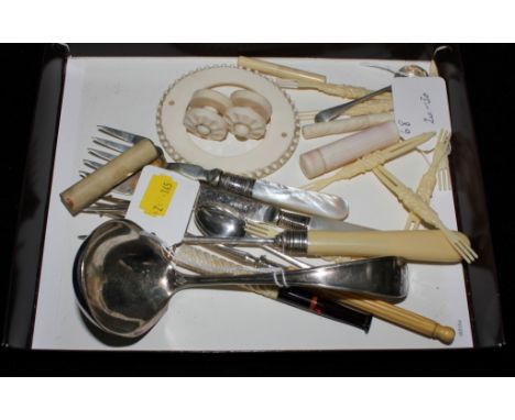 A silver plate soup ladle and miscellaneous items The Art Deco Carvings of W. G. Collins (1872-1959) Worshipful Company of Tu