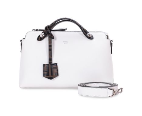 A FENDI 'BY THE WAY' MEDIUM SHOULDER BAG
White calfskin body featuring signature 'FF' embossed strap handles, crossbody shoul