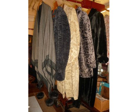 Good quality ladies clothing, long jackets, etc., inc. John Rocha, Viz-a-Viz and a silk and cashmere Jayley pom pom shawl, et