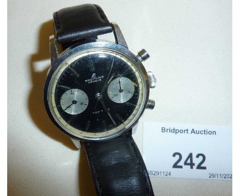 A Breitling stainless steel mechanical wrist watch c. 1960's, Top Time ''Thunderball''. Ticks when wound