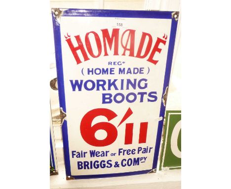 Reproduction enamel sign for Homemade Working Boots and another for Kodak (2)