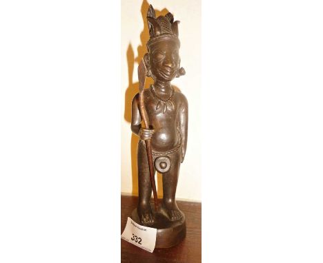 Tribal Art - African Naga bronze figure of a warrior, approx 22cm high