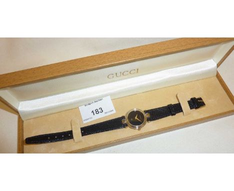 Vintage gold-plated Gucci watch in case