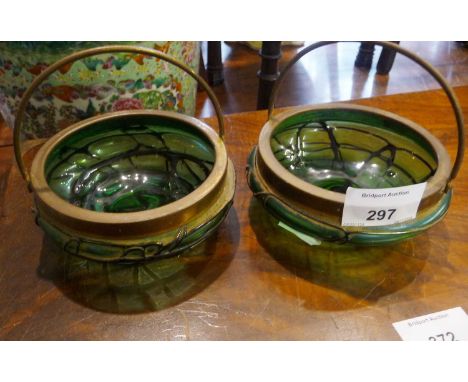 Pair of Daum glass bon-bon dishes