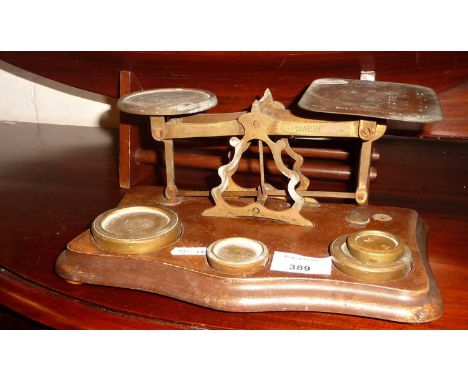 Edwardian brass postal scales