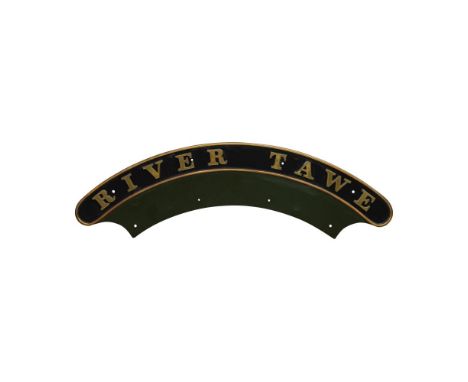 Nameplate RIVER TAWE 4-4-0 GWR Bulldog Class  Originally numbered 3430, renumbered 3378, built May 1903, withdrawn November 3
