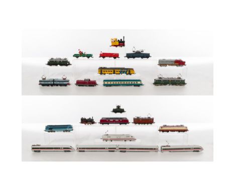 Fleischmann Model Train HO Scale Assortment  (20) Items including a #4460 ICE locomotive, a #7760 FL Rh Ice T 3cat EMU locomo