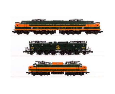 MTH Model Train O Scale Great Northern Tram Locomotives and Tender Assortment  (3) items including a #2357 locomotive, a #501