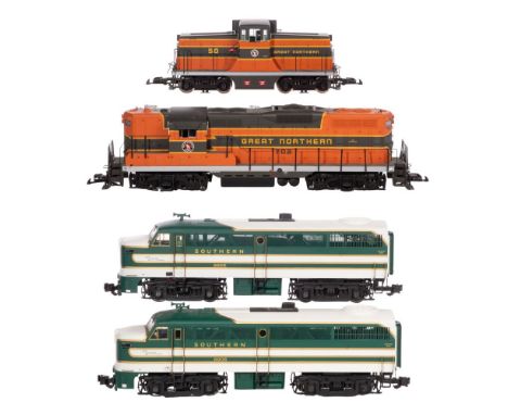 Model Train G Scale Assortment  (4) items including (2) Aristo-Craft #6905 Southern 'The Crescent' diesel engines, a USA Trai