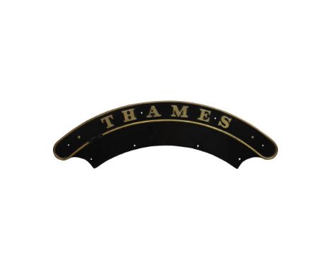 Nameplate THAMES 4-4-0 GWR Duke Class  Originally numbered 3329, re-numbered 3291, re-numbered 9091, built July 1899, withdra