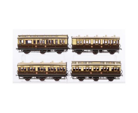 Lawrence Scale Models Model Train O Scale Car Assortment  (4) GWR carriages including #514, #879, #937 and #792, all signed '