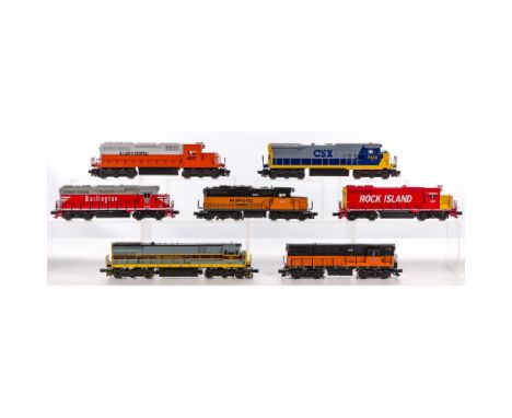 Lionel Model Train O Scale Locomotive Assortment  (7) items including a #6-38771 Rock Island GP35 diesel #309, a #6-18217 Ill