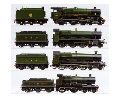 Model Train O Scale Assortment  (8) total items including GWR locomotives #73082, #2930, #3718 and #2920, all having tenders 