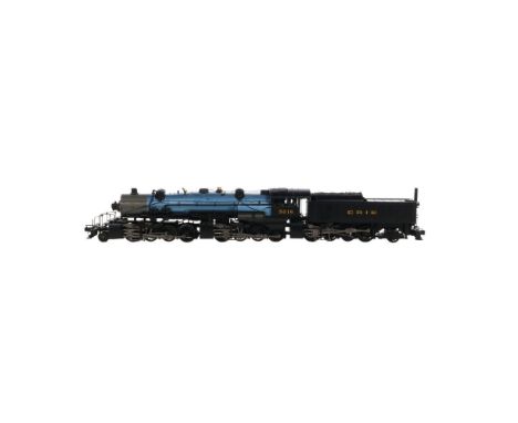 MTH Model Train O Scale Triplex Locomotive  A #20-3069-1 Erie 2-8-8-8-2 Triplex steam locomotive #5016 with tender having pro