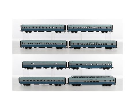 MTH Model Train O Scale Santa Fe Passenger Car Collection  (8) items including a Cheska, a Mohave, a #511, a #1483, a #3070, 