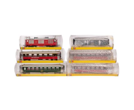 Utz Model Train O Scale Assortment  (6) RHB passenger cars including #90-3225, #3225, #3220, #2211, #90-4210 and #A1271, all 