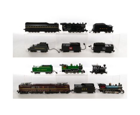 Model Train O Scale Locomotive and Tender Assortment  (9) items, (3) locomotives with tenders including a Southern #1006, a C