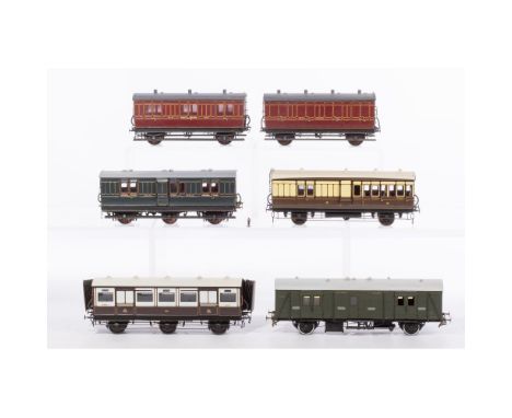 Lawrence Scale Models Model Train O Scale Car Assortment  (6) items including (3) passenger carriages dated 1986, 1987 and 19