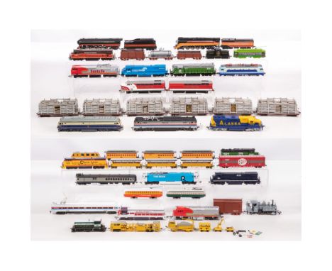 Bachmann Model Train HO Scale Assortment  (51) items including a #83904 HO Norfolk &amp; Western 4-8-4 steam locomotive #611 