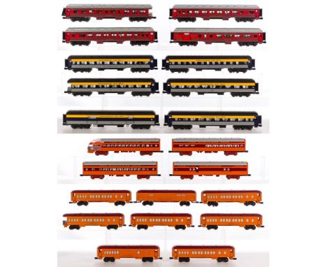 Lionel Model Train O Scale Passenger Car Assortment  (22) items including (4) Milwaukee Road Hiawatha cars, (8) Milwaukee Roa