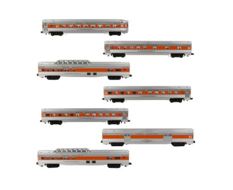 Williams Model Train O Scale New Haven Car Collection  (7) items including (3) coaches, (2) vista dome cars, a baggage car an