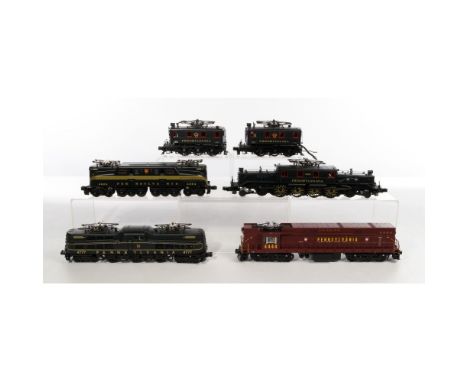 MTH Model Train O Scale Pennsylvania Tram Locomotive Assortment  (6) items including a #3914, a #3915, a #3930, a #4444, a #4