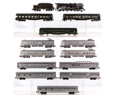 Williams Model Train O Scale Pennsylvania Assortment  (13) items including a 4-6-4 Hudson steam locomotive #5390 with tender,