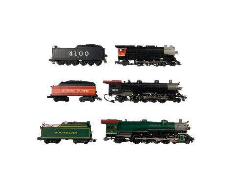 Lionel Model Train O Scale Locomotive and Tender Assortment  (3) items including a Frisco 2-8-2 locomotive #4100 with tender,