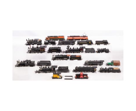 Bachmann Model Train HO Scale Spectrum Assortment  (16) items including a New York Central Baldwin 2-8-0 locomotive with tend