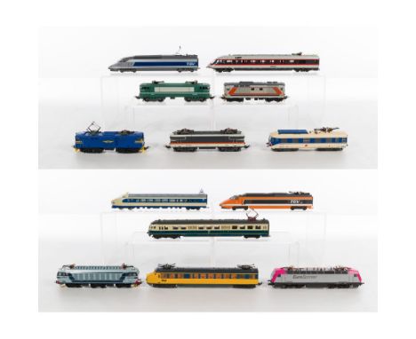 Lima Model Train HO Scale Assortment  (13) items including a #L208412 ESS4 BR127 Siemens Eurosprinter #127001-6, a SNCF TGV h