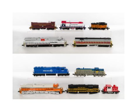 Model Train O Scale Locomotive Assortment  (10) locomotives including a Monogahela #8025, a Delaware and Hudson #4055, a Conr