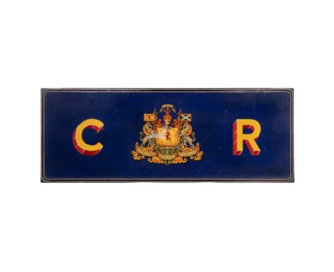 Caledonian Railway Company Wood Sign  Made at the St. Rollox Works for the opening of the first section of The Caledonia Rail