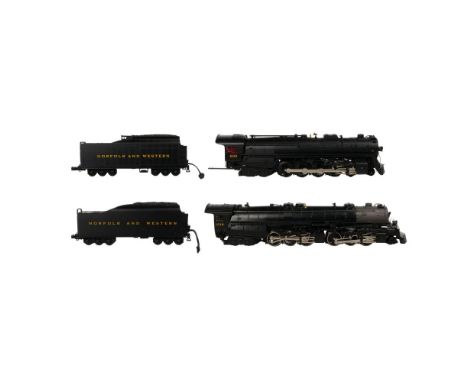 MTH Model Train O Scale Steam Locomotives with Tenders  (2) items including a Norfolk and Western 2-6-6-4 Class A steam locom