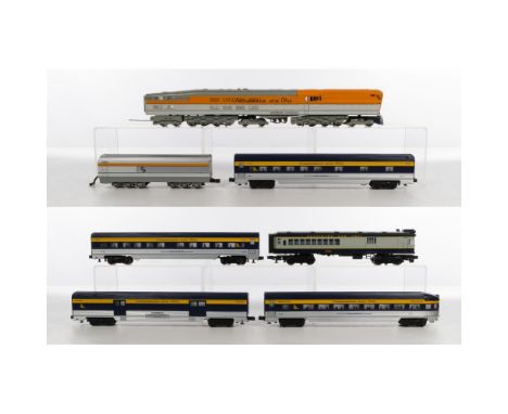 MTH Model Train O Scale Chesapeake and Ohio Assortment  (6) items including a #500 engine with tender, a #6261, a #6260, a #6