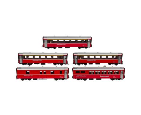 LGB Lehmann Model Train G Scale Passenger Car Assortment  (5) Rhatische Bahn (Rhaetian Railway / RhB) items including (3) #30