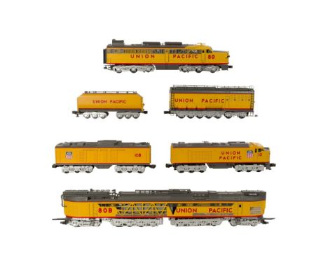 MTH Model Train O Scale Union Pacific Locomotive with Tender Sets  (2) items including a #20-2214-2 3-piece coal turbine loco