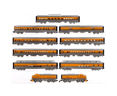 MTH Model Train O Scale Rio Grande Assortment  (11) items including a #5521 locomotive, a #5524 locomotive, a Denver, a Steam