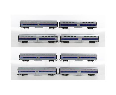 MTH Model Train O Scale Amtrak Passenger Car Collection  (8) 9600 super-liner series of passenger cars including (2) #9601, (