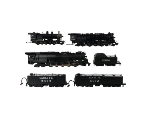 MTH Model Train O Scale Santa Fe Locomotive with Tender Assortment  (3) items including a #20-3135-1 AT and Santa Fe 4-6-4 st