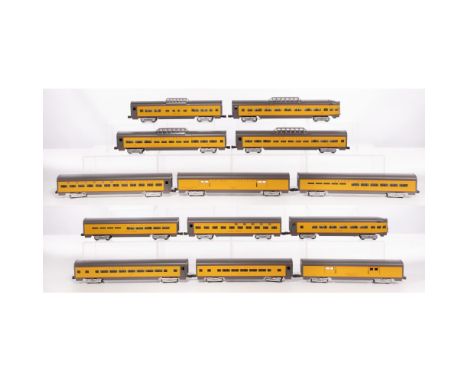 MTH Model Train O Scale Union Pacific Train Car Assortment  (13) items including a National Command, a Ogallala, a Pacific Br