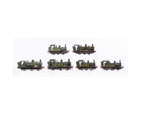 Model Train O Scale Great Western Railways Locomotive Assortment  (6) items including (2) 0-6-0 Pannier tanks #29 and #5703, 